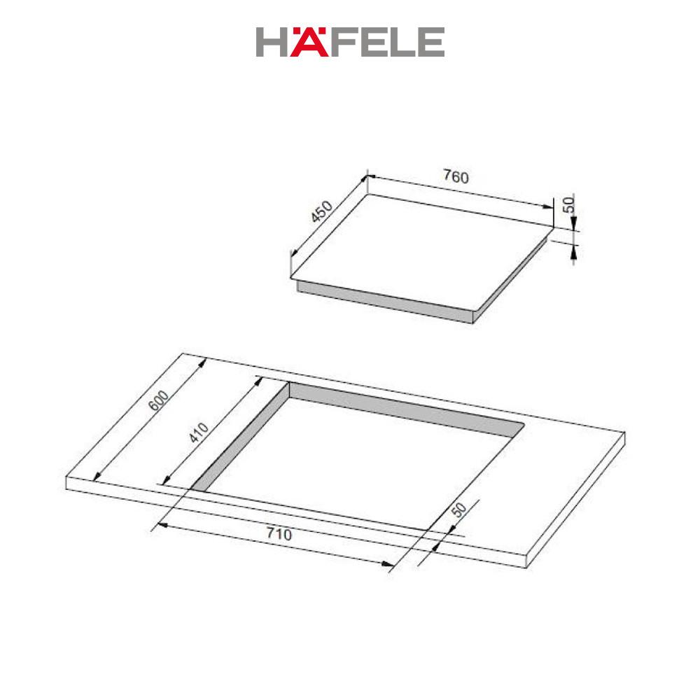 Bếp Từ 2 Vùng Nấu Hafele 770x450mm HC-IS772EA - 535.02.222 Xuất Xứ Châu Âu (Hàng chính hãng)