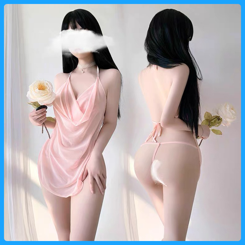 Váy ngủ xuyên thấu cổ đổ hở lưng sexy BT42223 - Đầm ngủ - Đồ ngủ
