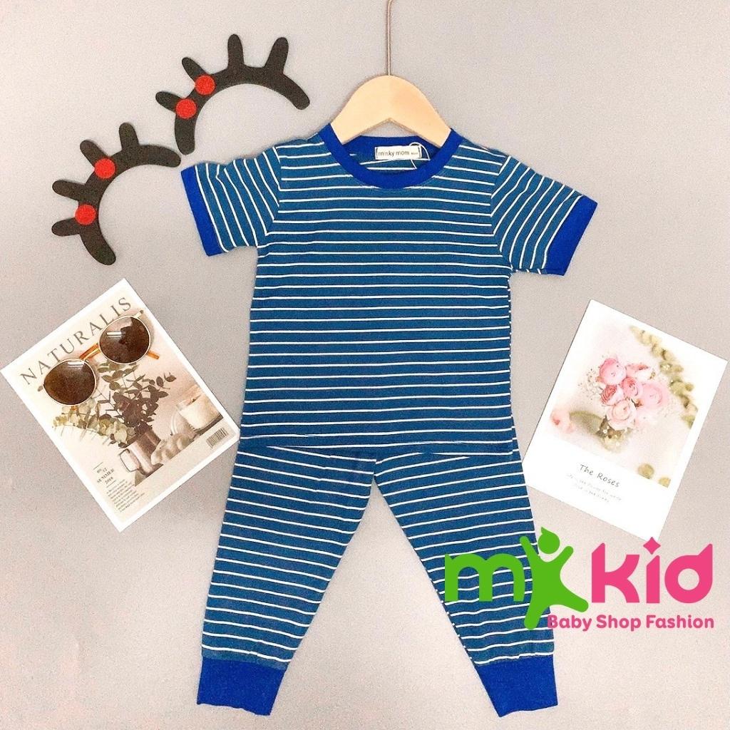 Bộ Tay Ngắn, Quần Dài THUN LẠNH MINKY MOM Sọc Kẻ Ngang Dễ Thương Cho Bé Trai bé Gái