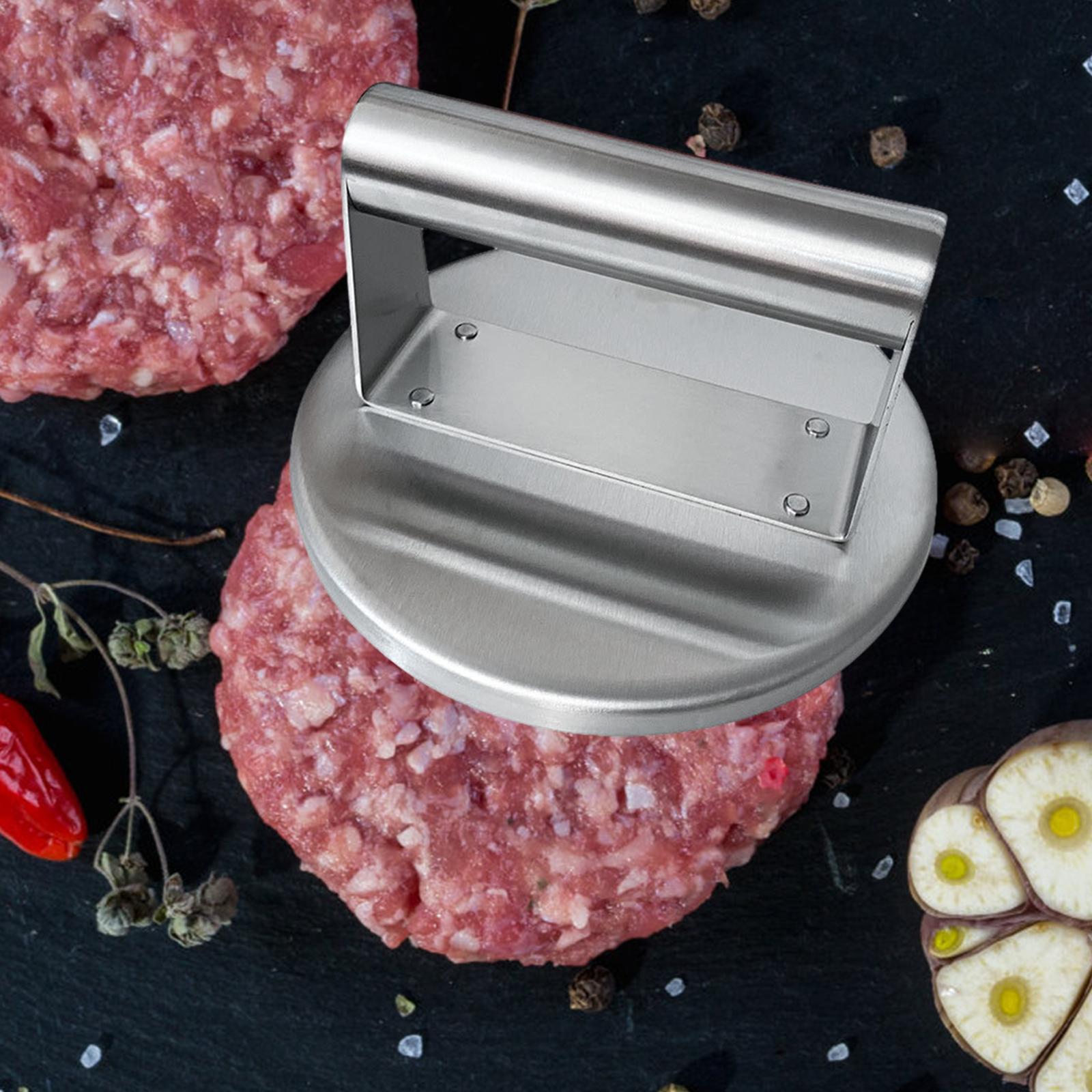 Burger Smasher, Round Meat Looser Hamburger Press Flat Bottom, Stainless Steel Flat Presser Grill Cooking Tool for Steak Sandwiches Cooking