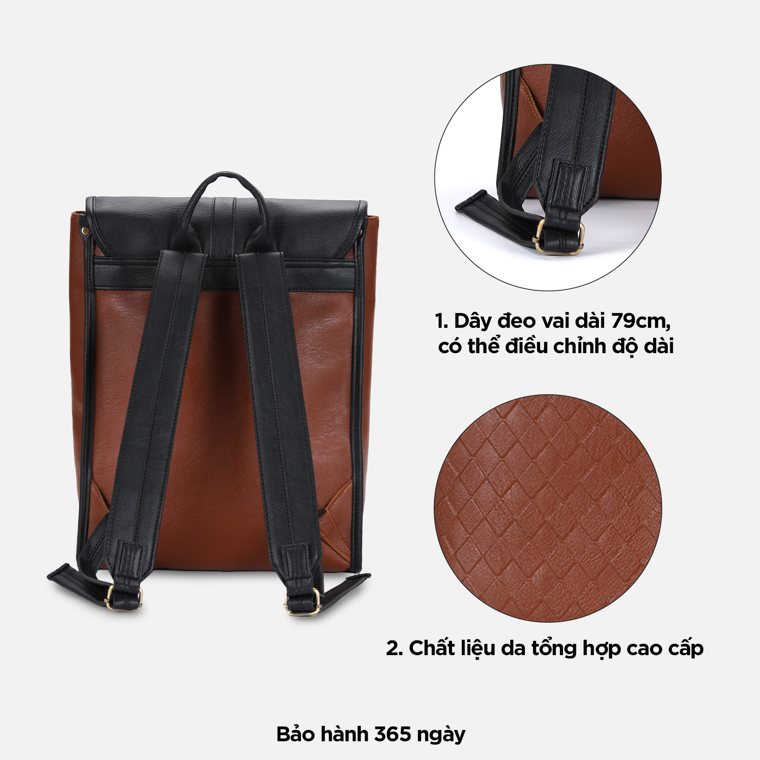 Balo laptop nam nữ 15 inch, ba lô đựng máy tính đi làm 15 inch, họa tiết dập nổi IDIGO UBP2 - 6029