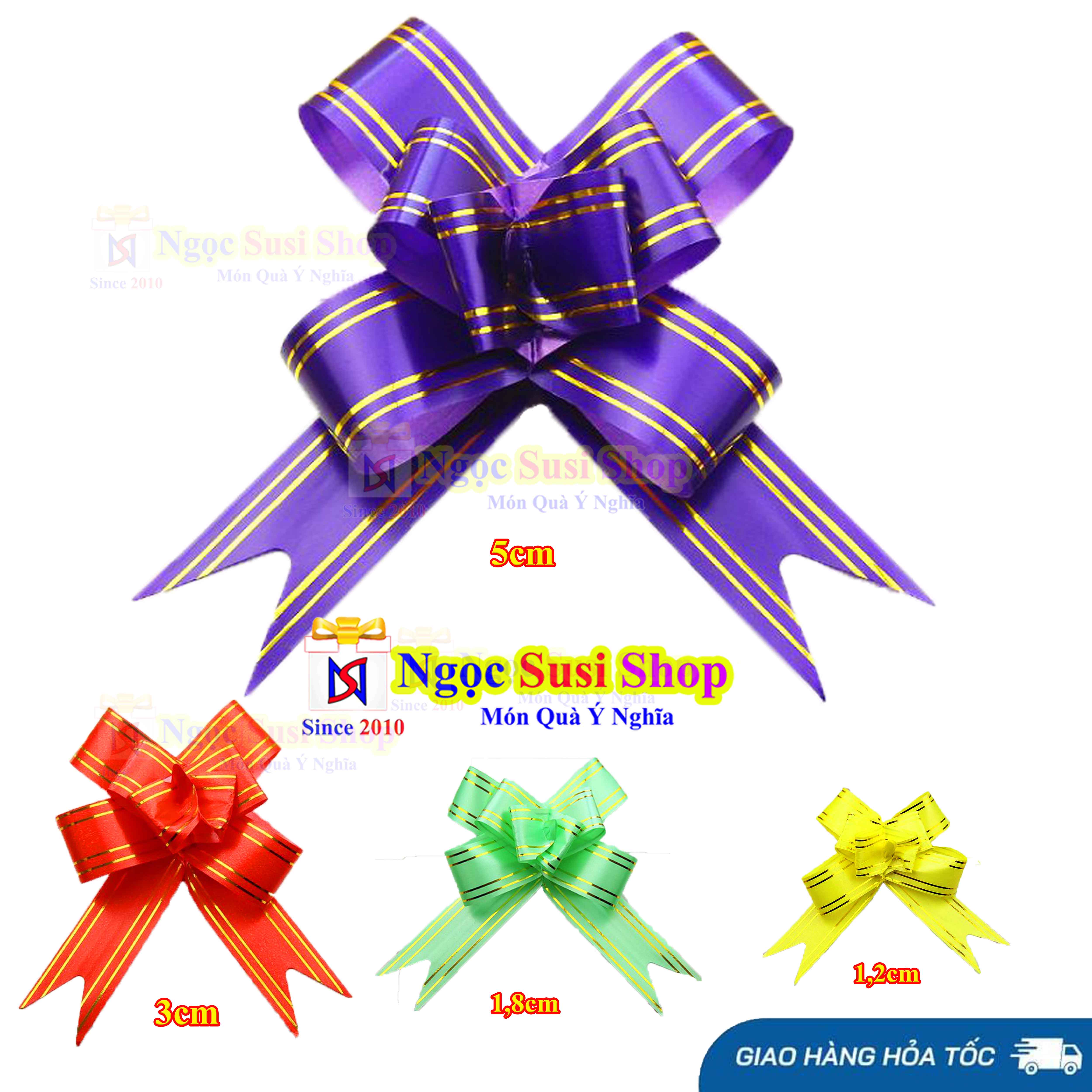 COMBO 30 NƠ RÚT GÓI QUÀ TRANG TRÍ HỘP QUÀ GIỎ QUÀ