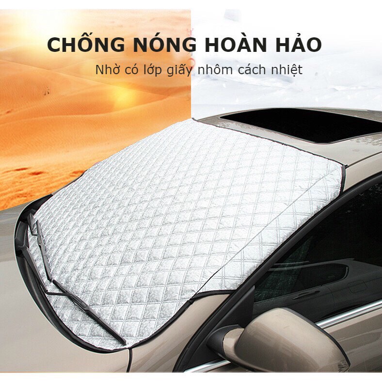 Tấm Bạt Che Nắng Kính Lái Ô Tô, Xe Hơi Tráng Bạc 4 Lớp Chống Nóng Cách Nhiệt Tránh Tia UV Bảo vệ Xe