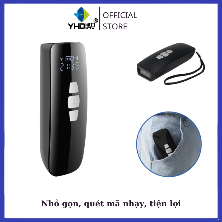 Máy quét mã vạch Qrcode Mini YHD 3200DB 2D, Máy đọc mã QR kết nối Bluetooth/ 2.4G dùng trên Điện thoại, PC - Hàng nhập khẩu