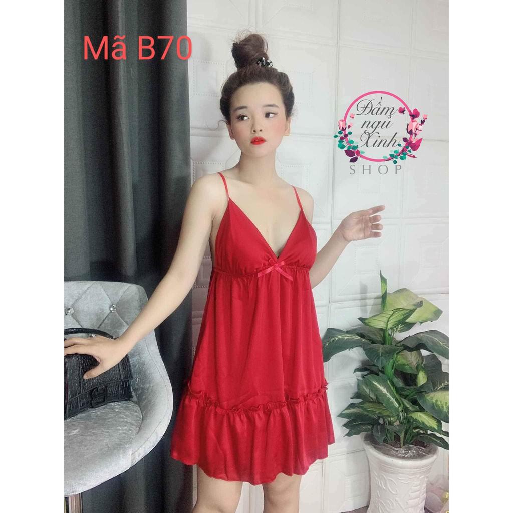 Váy ngủ lụa xòe đuôi cá xinh xắn tặng kèm quần chíp ren xinh xắn gợi cảm cute