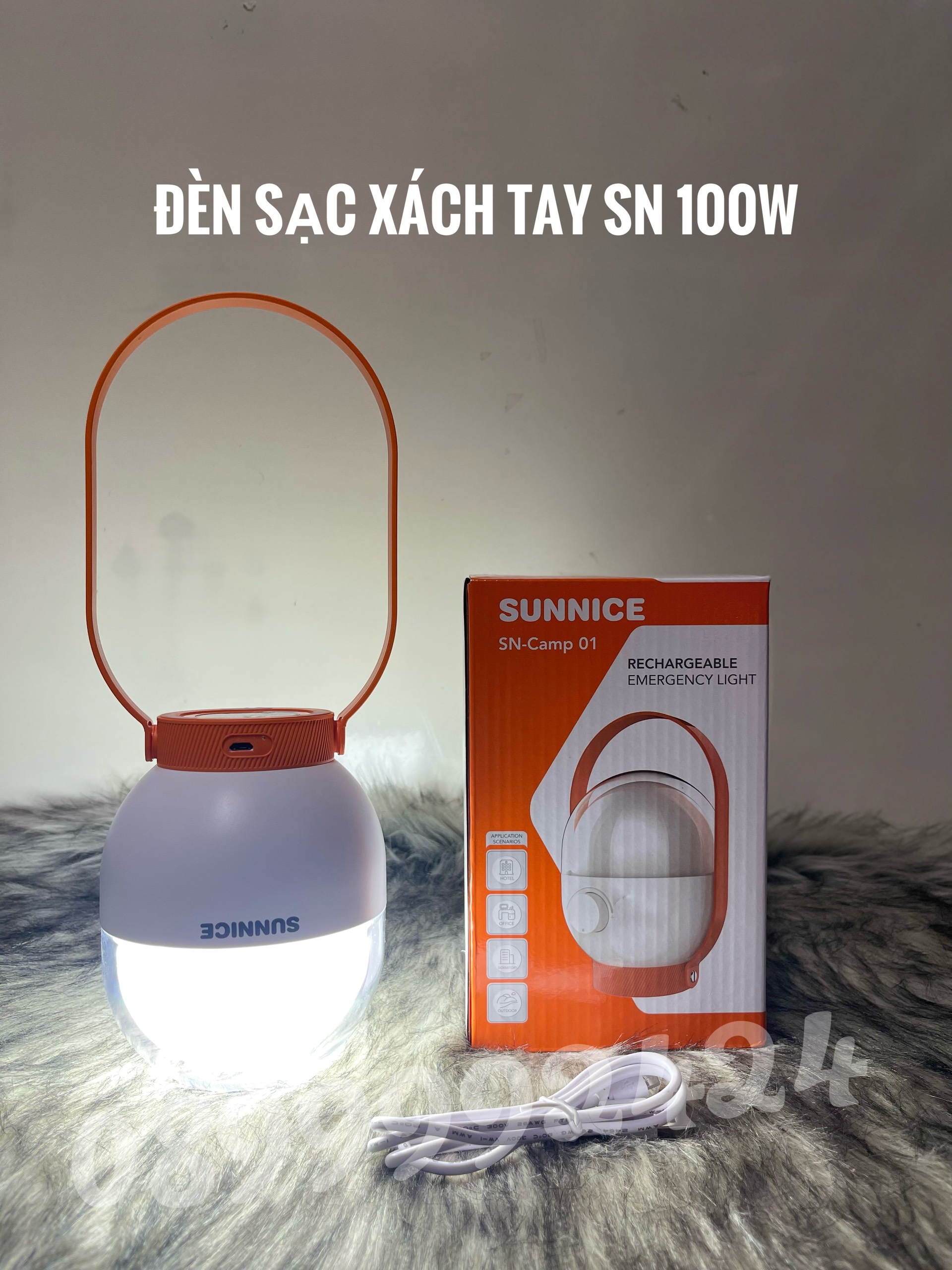 ĐÈN SẠC XÁCH TAY , TREO SUNICE 100W. ĐÈN TÍCH ĐIỆN SIÊU SÁNG, ĐÈN KHẨN CẤP