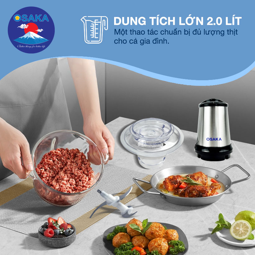 Máy xay thịt cao cấp đa năng MC-909 dung tích 2.0 lít, công suất mạnh - Hàng chính hãng