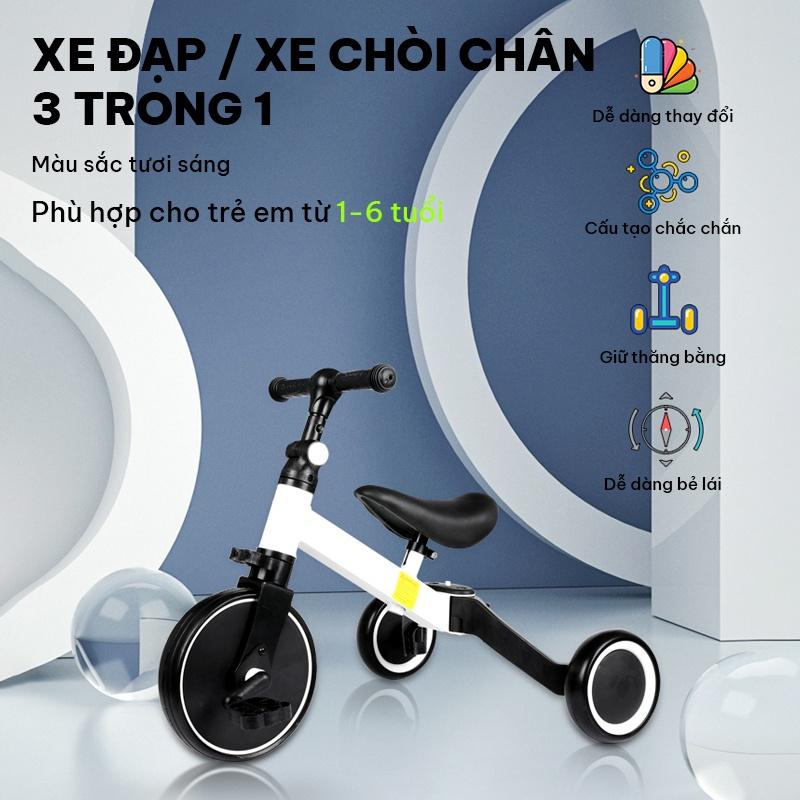 Xe chòi chân cho bé Xe đạp 3 trong 1 rất tiện lợi dễ dàng tùy biến khung sườn chắc chắn phù hợp cho trẻ từ 1-6 tuổi