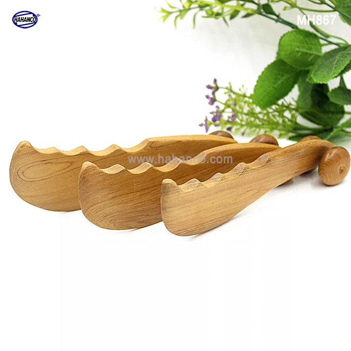 Dụng cụ lăn mũi và Mát xa ngón tay, cạo gió ấn huyệt bằng Gỗ Bách Xanh hình răng cưa Chăm sóc sức khỏe