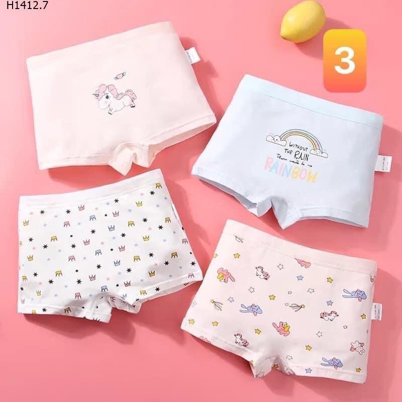 Set 4 Quần Chip Đùi Cotton Bé Gái Size Đại Xuất Dư