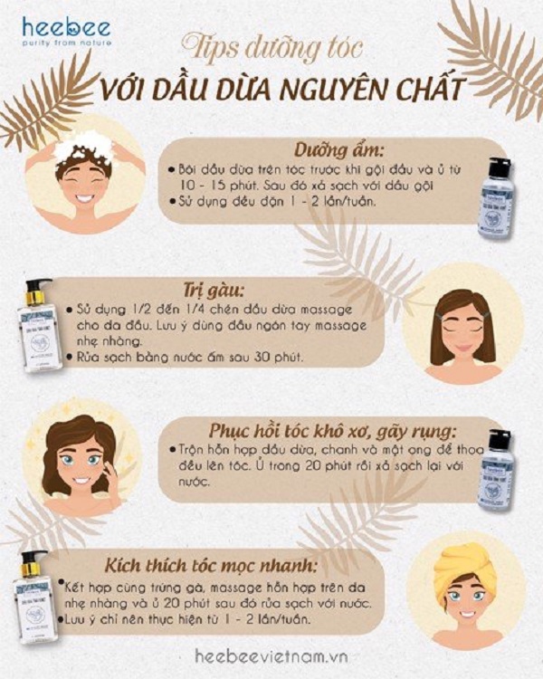 Dầu Dừa Tinh khiết Heebee Không Mùi Mềm Da, Mượt Tóc - Extra Virgin Coconut Oil 50ml