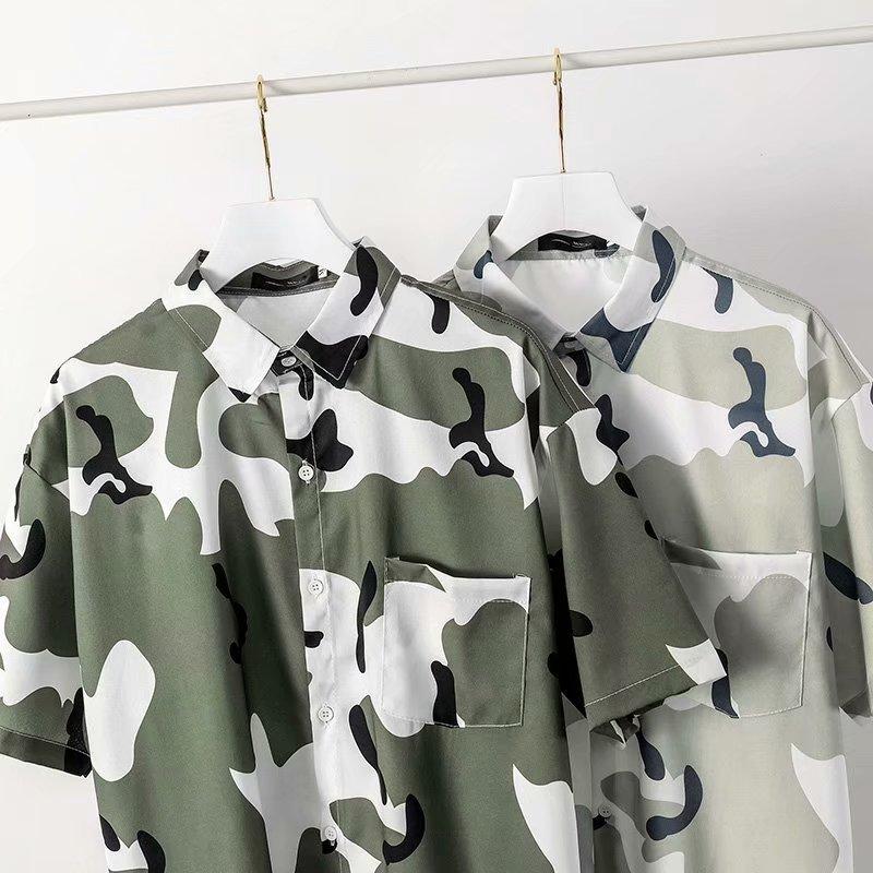 Áo Sơ Mi Nam Ngắn Tay Họa Tiết Rằn Ri 2 Màu