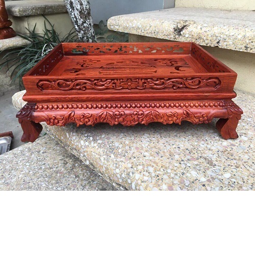Khay trà thiết kế cổ điển gỗ hương