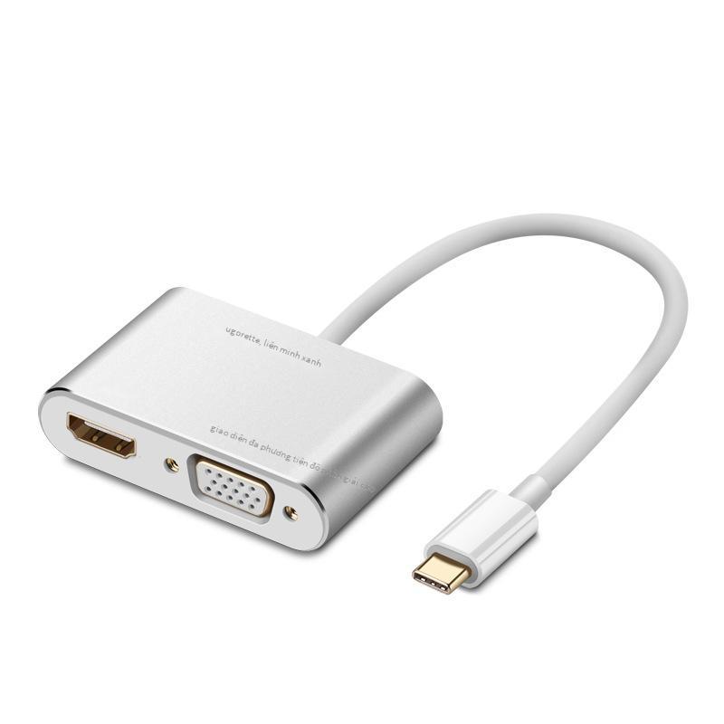 Đảm bảo chất lượng Bộ chuyển đổi Green Union Type-C sang VGA/HDMI phù hợp với máy tính Apple macbook notebook kết nối với máy chiếu