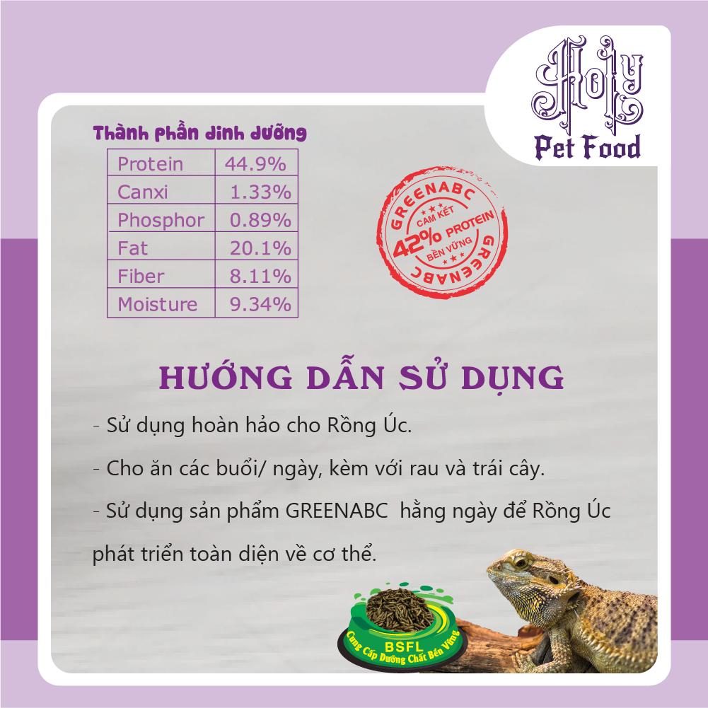 Thức ăn Rồng Râu, Rồng Úc - Bearded Dragon - Tăng cường đề kháng, Tiêu hóa tốt - hộp 68g