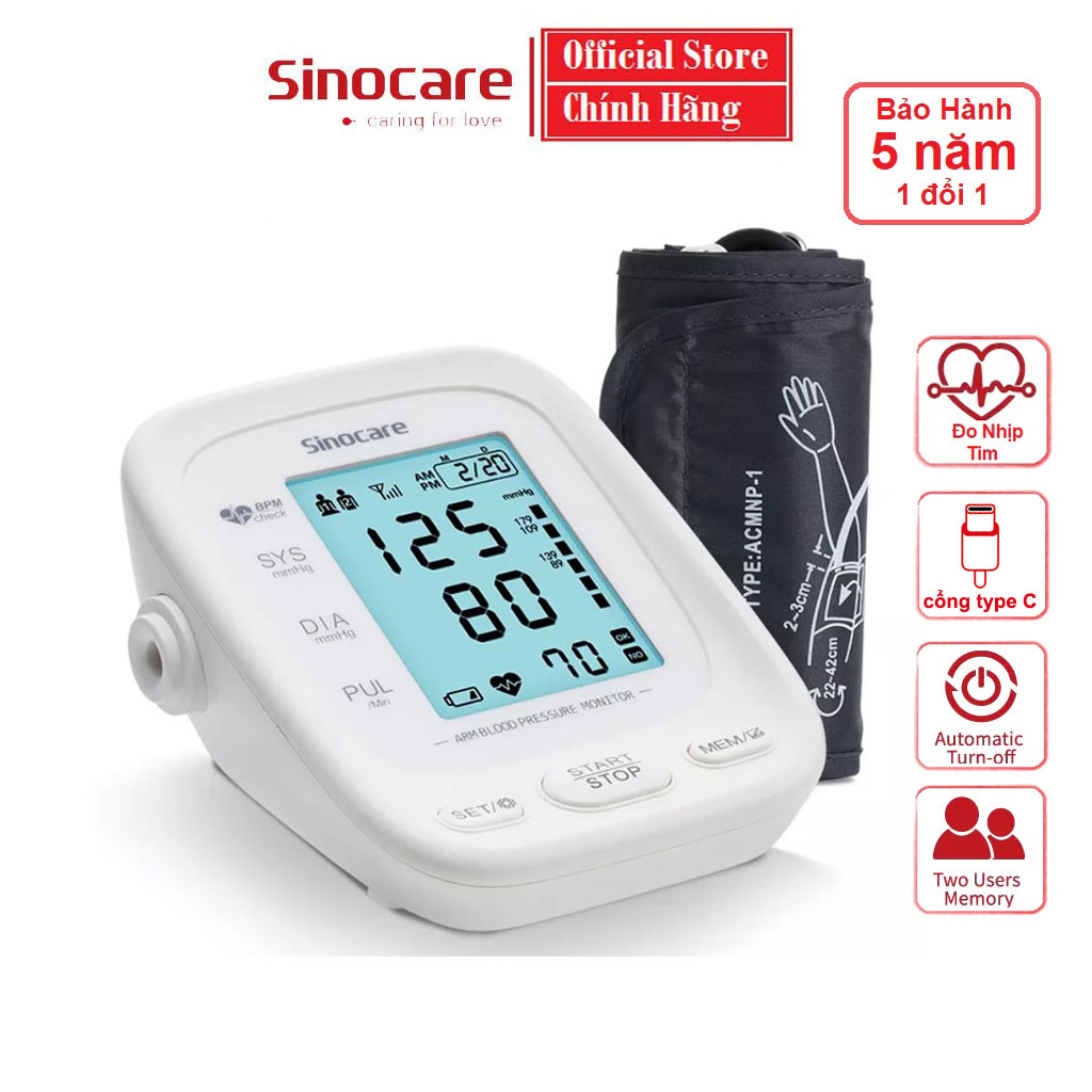 Máy Đo Huyết Áp Sinocare AES-U111