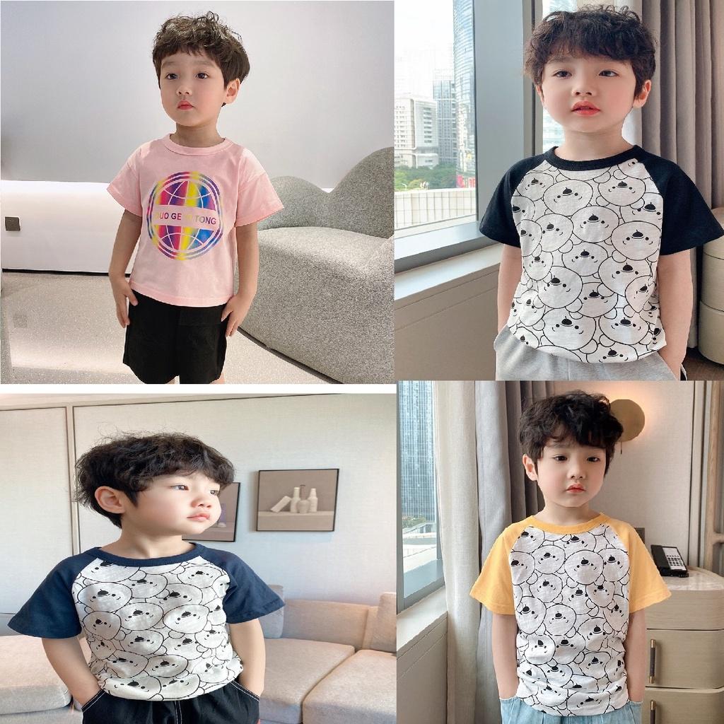 Áo phông (4 mẫu ) bé trai, bé gái cộc tay Phong Cách Hàn Quốc 2022 của Xiliba cho bé 10-28kg
