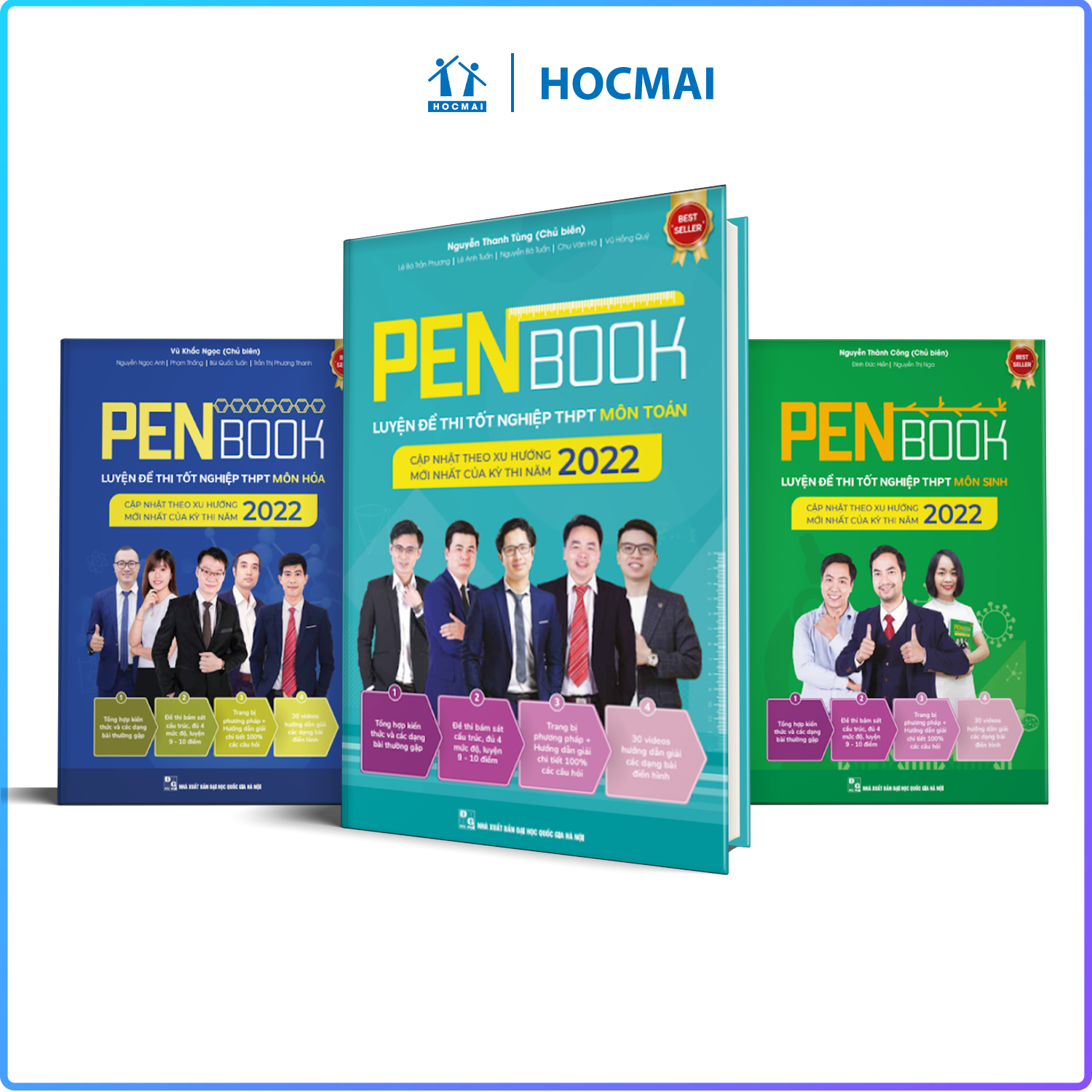 Combo khối B- PENBOOK Luyện đề thi Tốt nghiệp THPT- Bộ 3 môn Toán, Hóa, Sinh