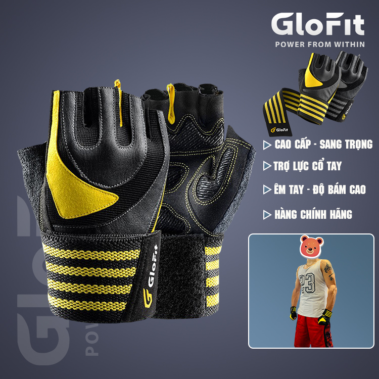 Găng Tay Tập Gym Glofit GFST004. Găng Tay Tập Gym Cao Cấp Cho Nam Nữ
