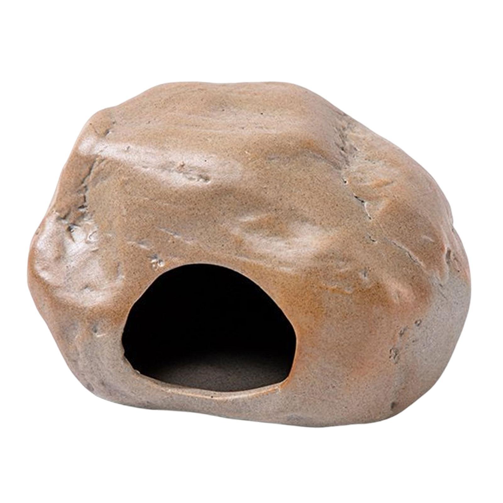 Stone Shape Hamster Hideout House Landscaping Hideaway Small Animals Cage Pets Habitat House Critter Bath for Dwarf Chipmunk Mice Gerbils
