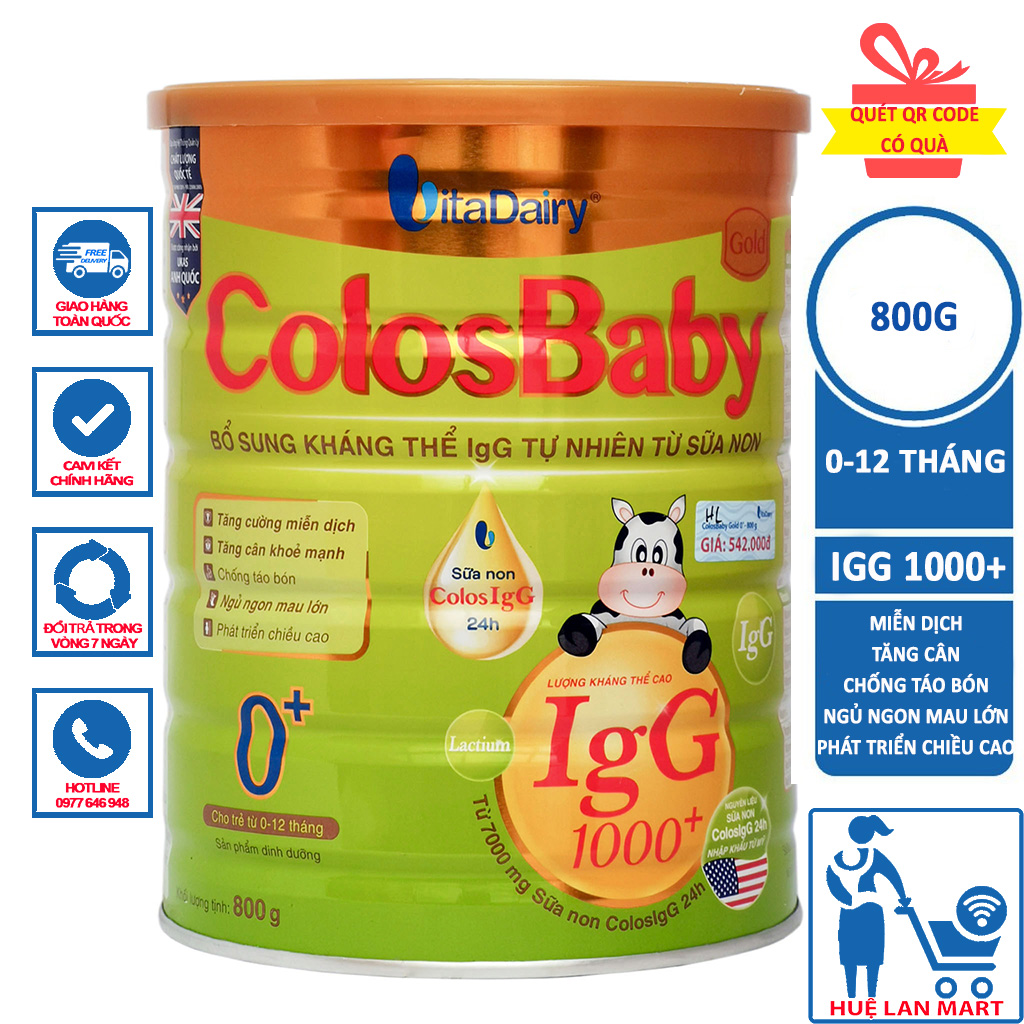 Sữa Bột VitaDairy ColosBaby Gold 0+ (800g)