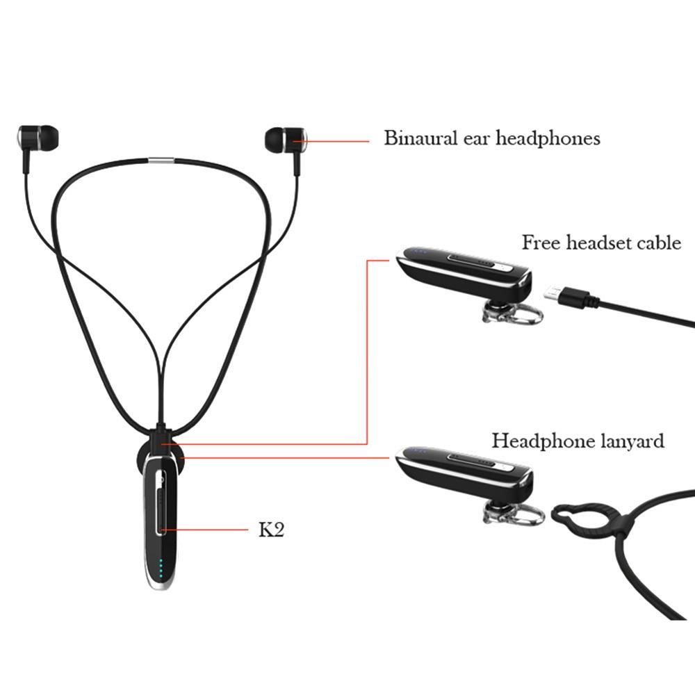 K2 Bluetooth-Tai Nghe Tương Thích Tay Nghe Tai Nghe Chụp Tai Earset Stereo Không Dây Vòng Cổ Tai Nghe Chụp Tai Chơi Game Âm Nhạc Tai Nghe Móc Tai