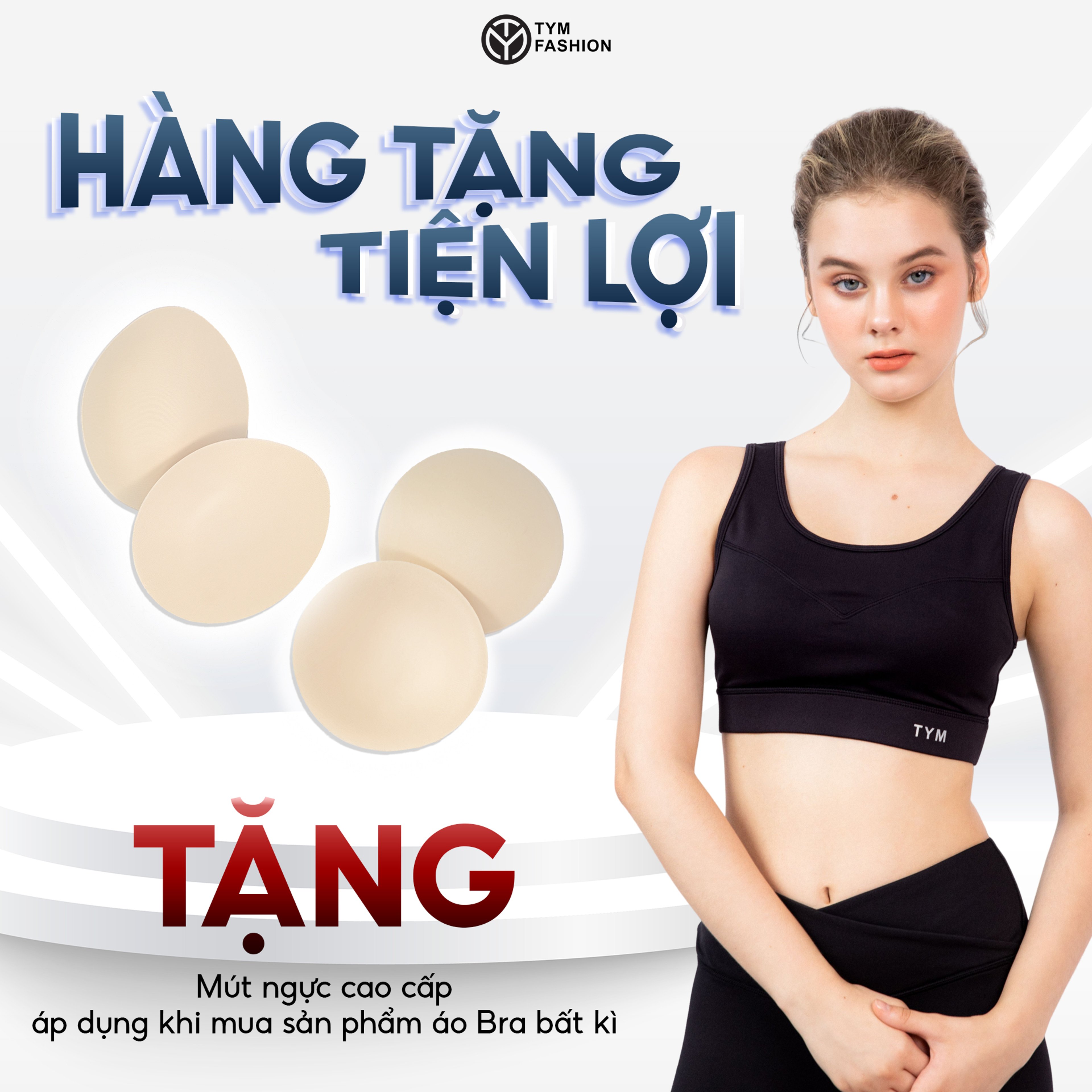 Hình ảnh Áo Bra tập gym yoga thể thao Nữ TYM tặng kèm mút lót - vải Poly 4 chiều co dãn thoáng mát - AWT004 - TYM FASHION