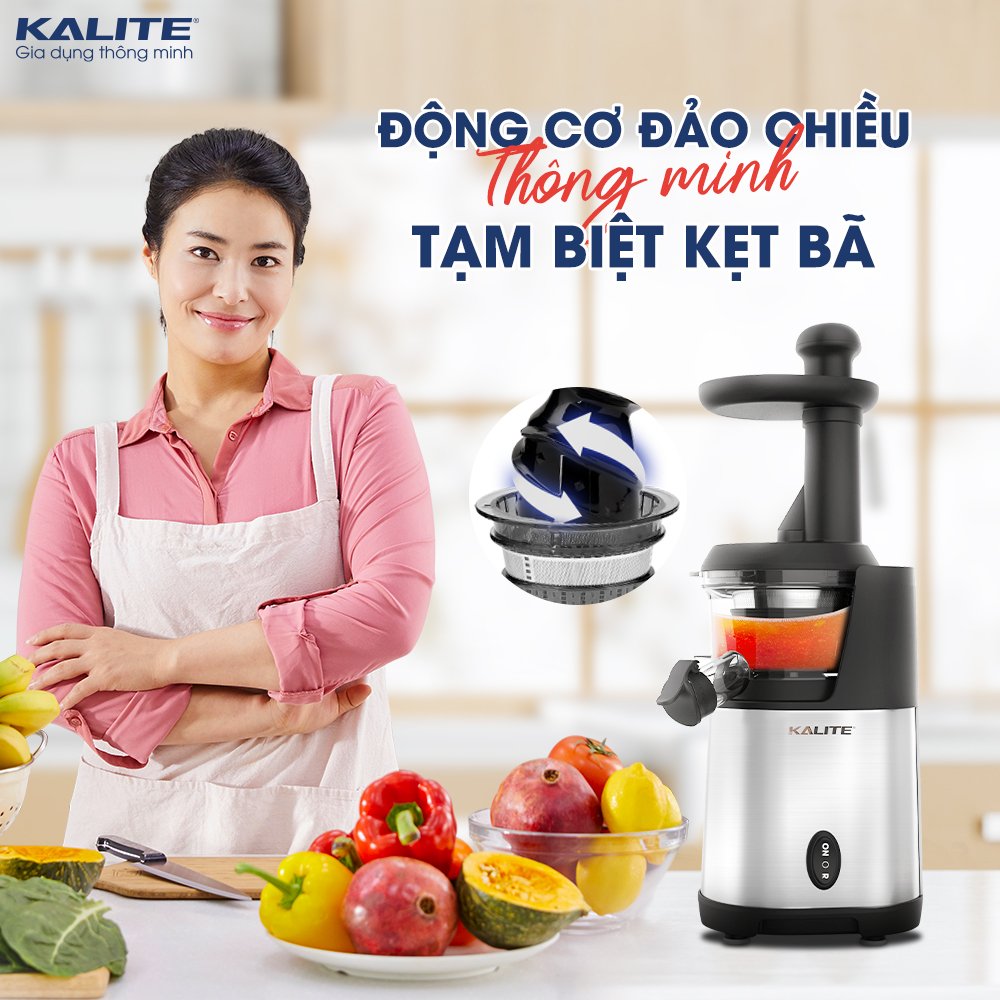 Máy Ép Trái Cây, Máy Ép Chậm KALITE KSJ4412 Công Nghệ Châu Âu Dung Tích 350 ML Công Suất 200 W - Hàng Chính Hãng