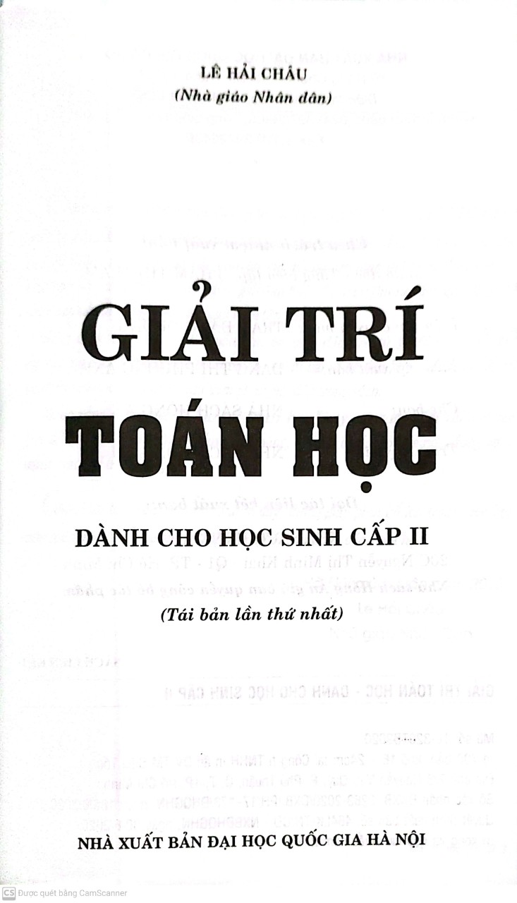 Sách - Giải trí Toán học dành cho học sinh cấp II