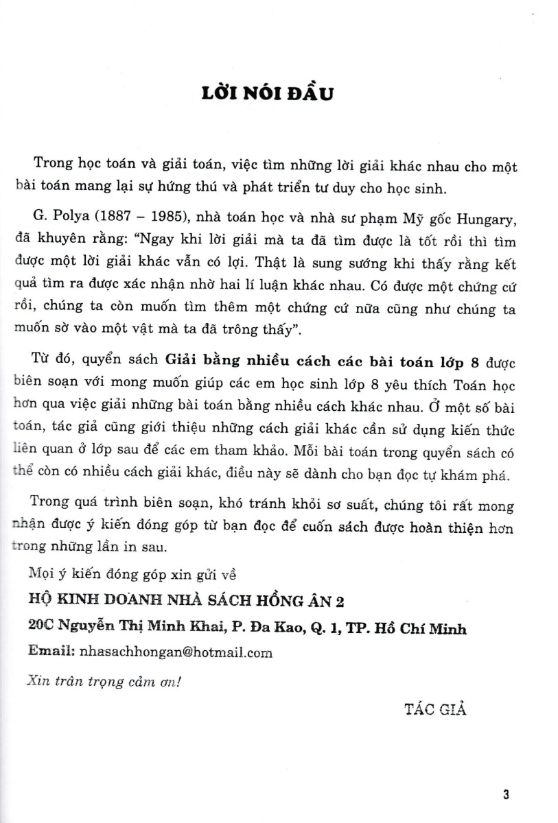 Giải Bằng Nhiều Cách Các Bài Toán Lớp 8  _HA