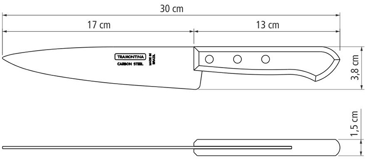 Dao bếp Tramontina Carbon