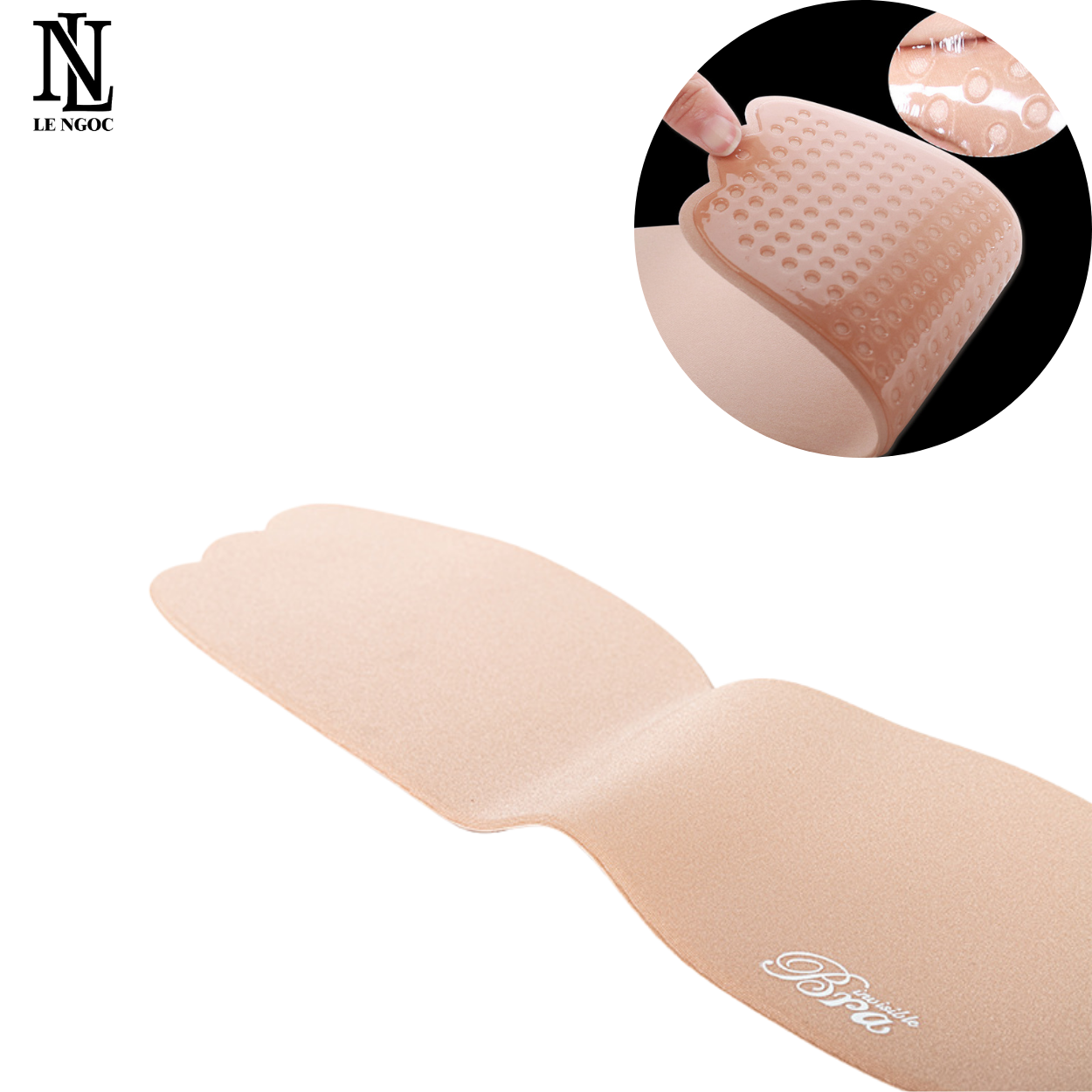Miếng dán ngực thoáng khí, miếng dán nâng ngực tạo khe hình cánh bướm cho cô dâu mặc áo cưới cúp ngang hở lưng-LN161