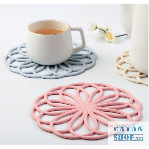 Tấm lót nồi, Miếng lót nồi chống nóng, đồ lót nồi cơm vòng tròn hình hoa xinh xắn GD178-LNTron-5