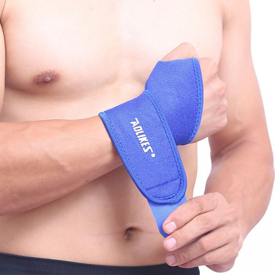 Quấn Nẹp Cổ Tay Bảo Vệ Hỗ Trợ Xương Ống Khớp Cổ Tay Khi Tập Gym, Chơi Thể Thao Pressure Adjustable Wrist Support Aolikes Ye - 7937 1 Chiếc - Xanh