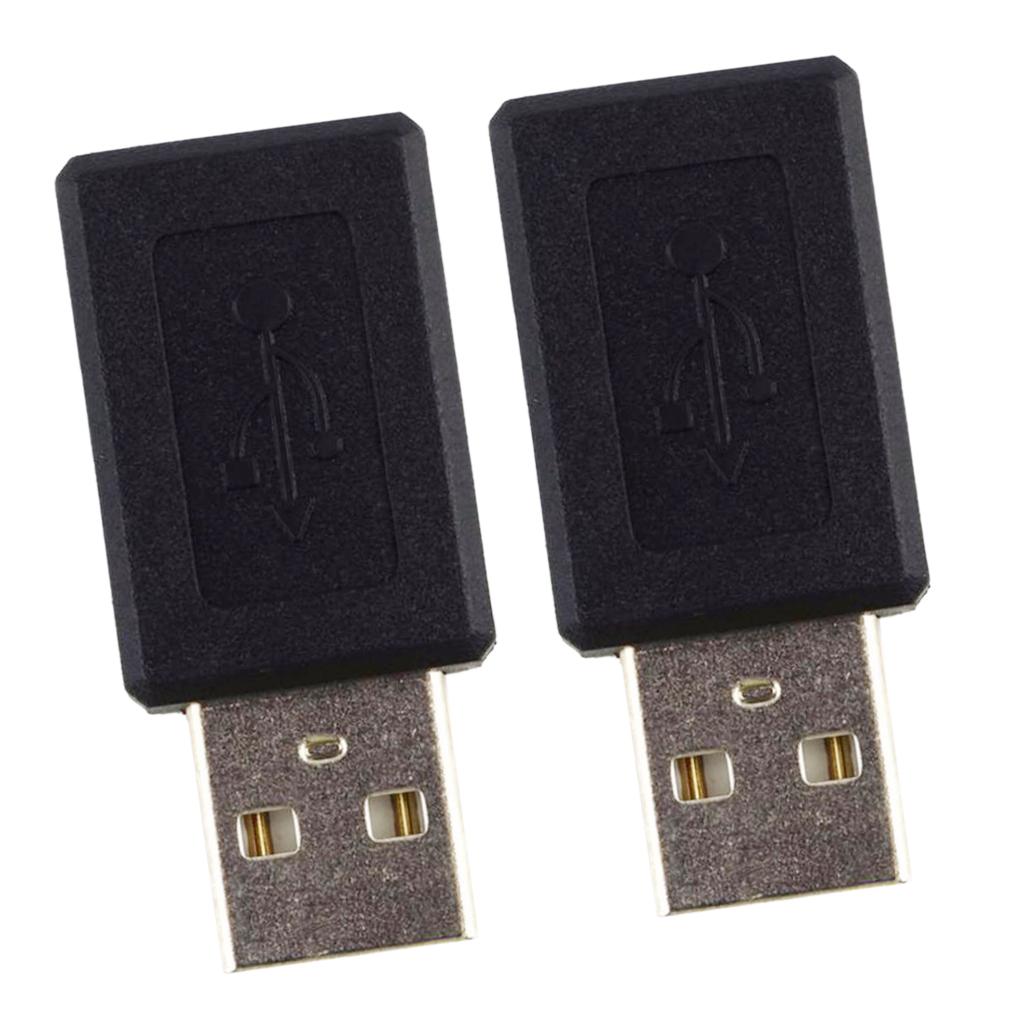 2Pcs USB 2.0 Type-A Male to Micro USB B 5 Pin Female Plug Adapter Converter