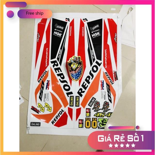 Tem rời dành cho xe winner Repsol dán xe trắng