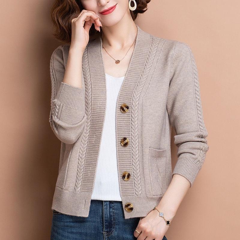 Áo khoác cardigan nữ chất len dệt kim hàng nội địa Trung mềm mịn co giãn trẻ trung mặc thu đông mã VAA0462