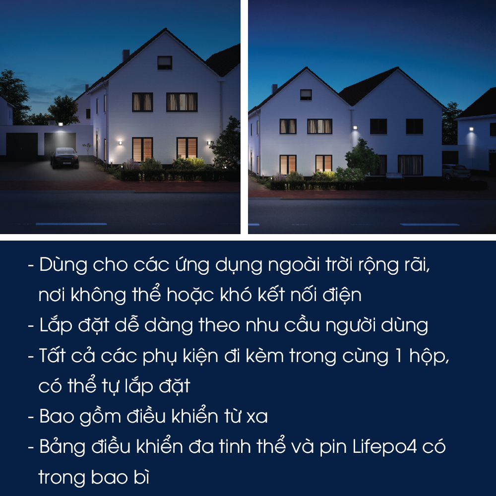 Đèn pha Philips năng lượng mặt trời BVC050 LED6/ LED9/ LED15