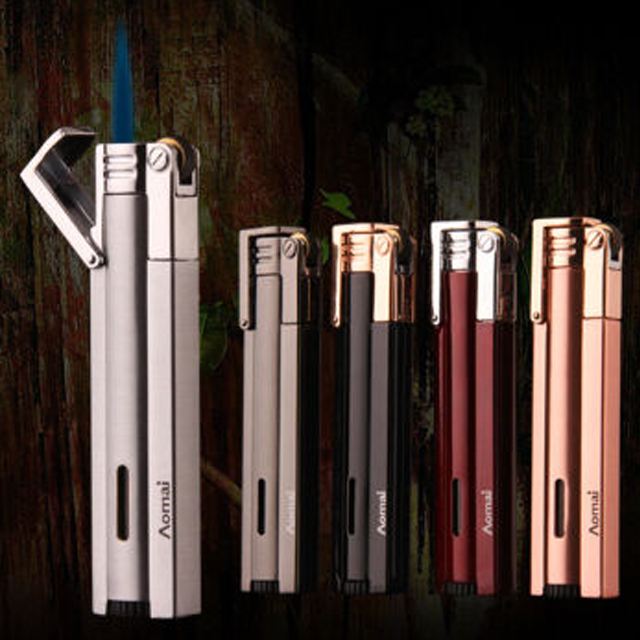 Vỏ Hột Quẹt Bật Lửa Khò Gas 1 Tia Cực Mạnh Aomai AM7101 Đẹp Độc Lạ - Dùng Gas Cao Cấp
