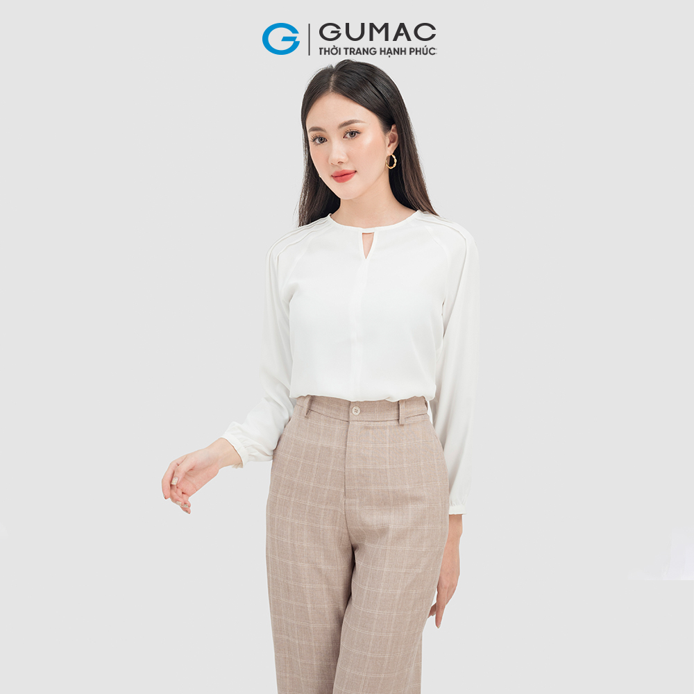 Quần tây nữ GUMAC QC07051 caro ống suông công sở