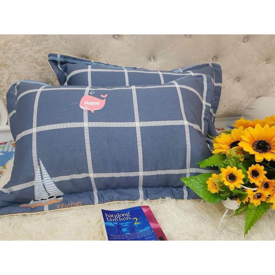 Vỏ Gối Nằm 100% Cotton Hàn Loại Đẹp Lót Bông Kích Thước 45x65cm