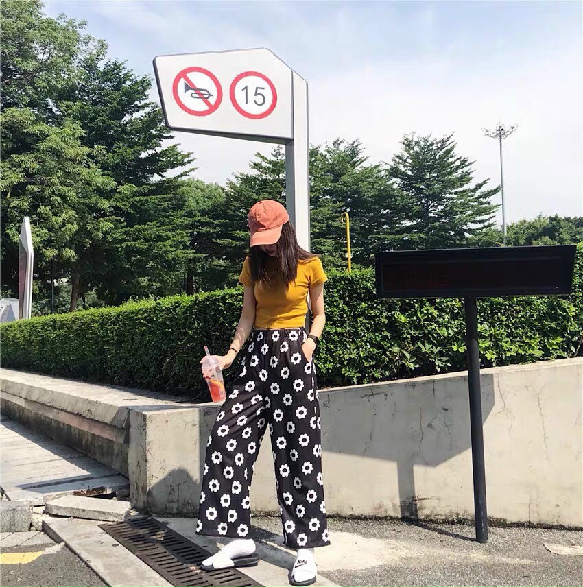 Quần loang in bông cúc kiểu 3D dễ thương, giá rẻ