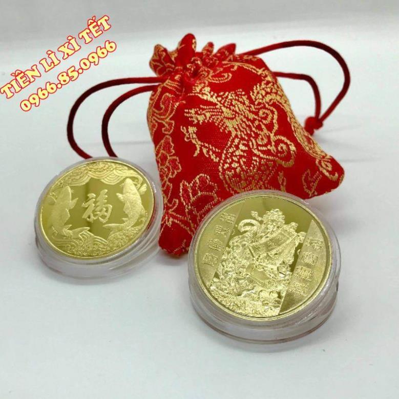 Xu Hình Thần Tài Mạ Vàng Kèm Túi Gấm Đỏ Tài Lộc. SỈ LẺ GIÁ CỰC TỐT