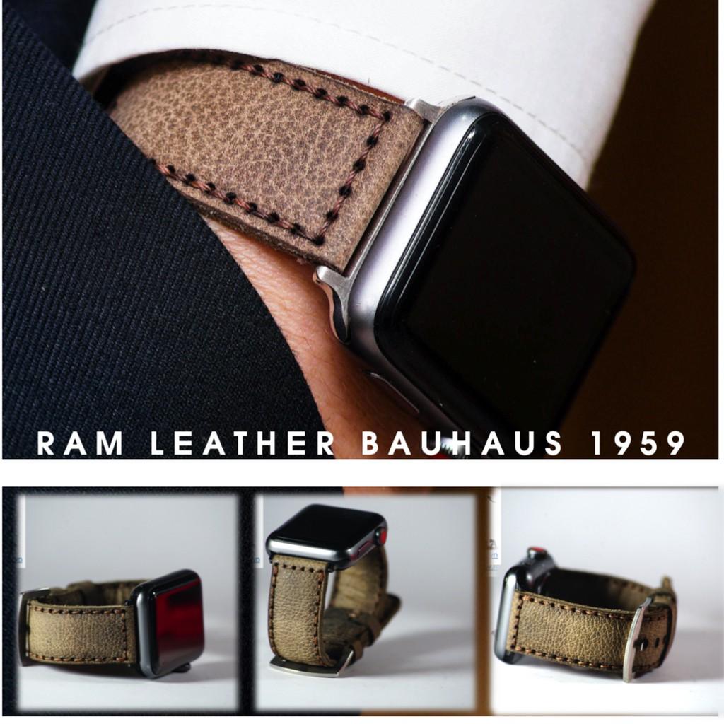 Dây đồng hồ RAM Leather cho apple watch da sáp ngựa vân hạt - RAM bauhaus 1959 (tặng đầy đủ khóa + chốt + cây thay dây)