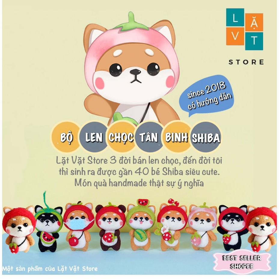 BỘ KIT LEN CHỌC CÓ HƯỚNG DẪN - 20 BÉ TÂN BINH SHIBA, chọc len thật dễ dàng, NEEFDE FELTING SHIBA