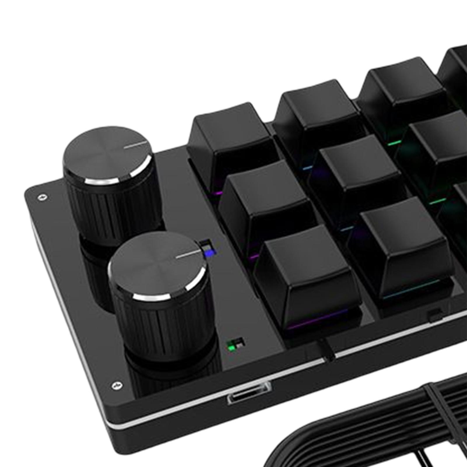 12 Key Mini Mechanical Keyboard  Keypad RGB Lights for Office