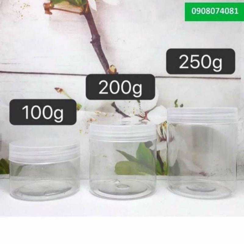 Hủ nhựa pet 200g chiết kem rỗng / hủ đựng mỹ phẩm /