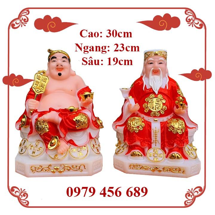 Tượng Thần Tài Thổ Địa Màu Đỏ Cao 30cm