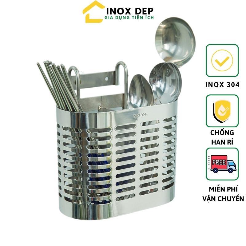 Ống đựng đũa hình ovan Inox 304, Kệ đựng đũa thìa cao cấp chống han gỉ an toàn vệ sinh thiết kế sang trọng