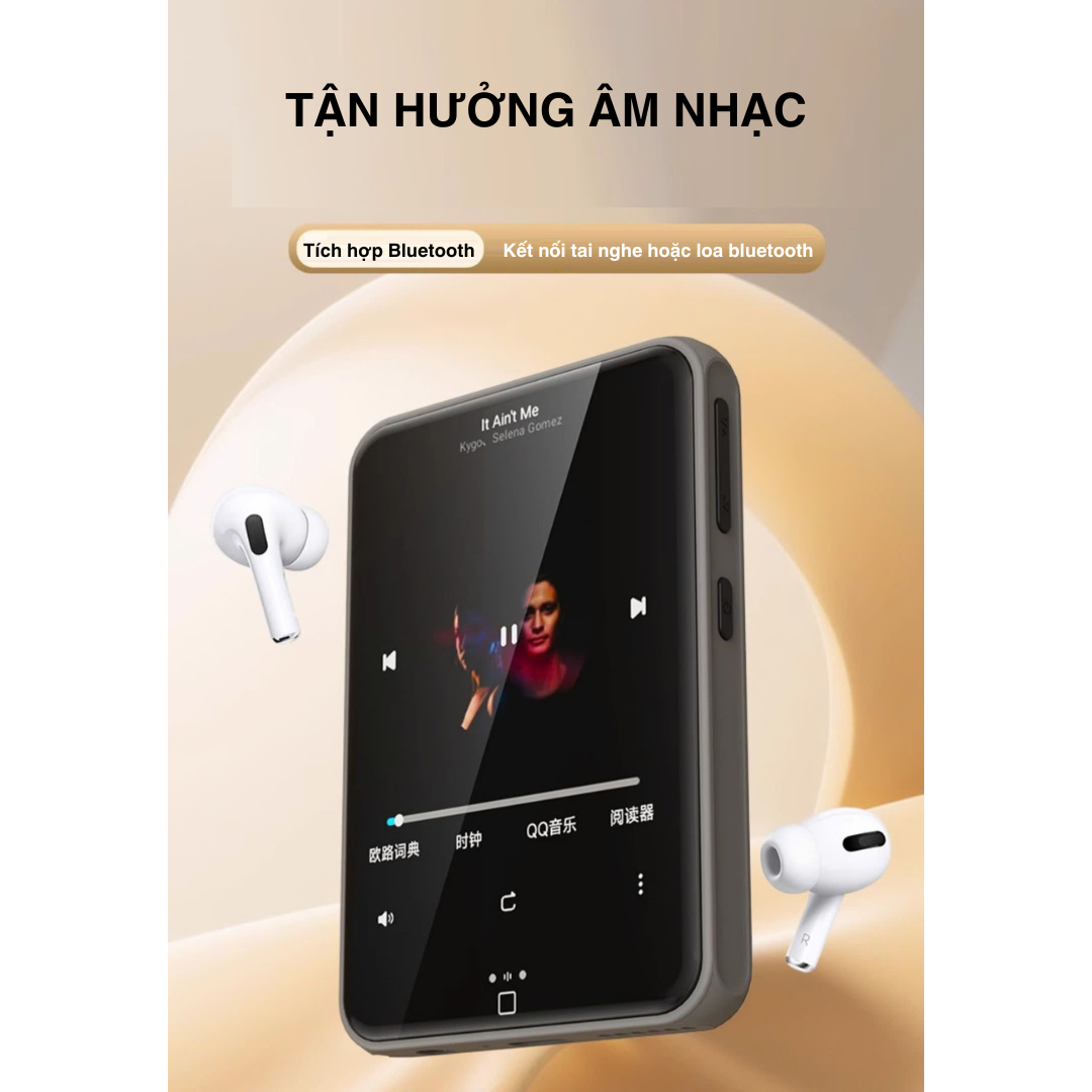 Máy nghe nhạc Ruizu D60: Màn hình LCD 3.5 inch, vỏ kim loại sang trọng, hỗ trợ MP3, FLAC, pin 1000mAh dùng đến 10 giờ, khe thẻ nhớ 128GB, radio FM, ghi âm ,cổng Type-C USB tiện lợi, Equalizer tùy chỉnh âm thanh - Hàng nhập khẩu